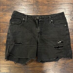 Riders by Lee Black Distressed Jean Shorts